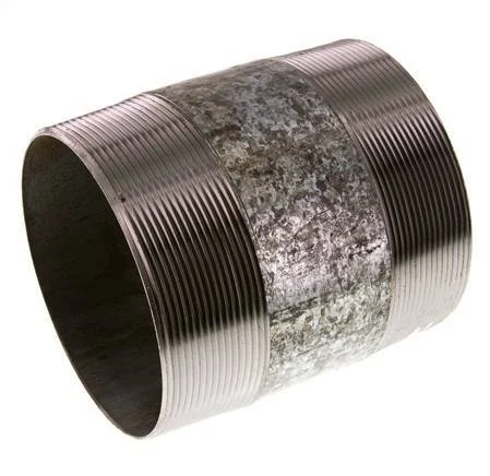 R 4'' Zinc plated Steel Double Pipe Nipple 50 Bar DIN 2982 - 120mm