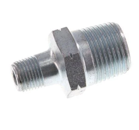 R 3/8'' x R 1/8'' Zinc plated Cast iron Double Nipple 25 Bar