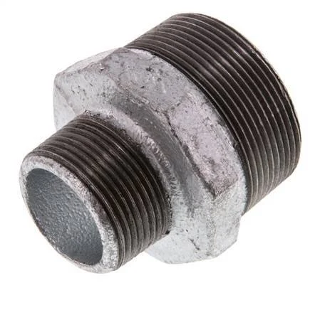 R 2'' x R 1 1/4'' Zinc plated Cast iron Double Nipple 25 Bar
