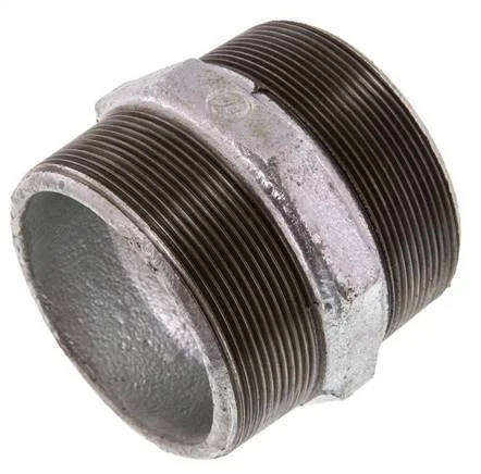 R 3'' Zinc plated Cast iron Double Nipple 25 Bar