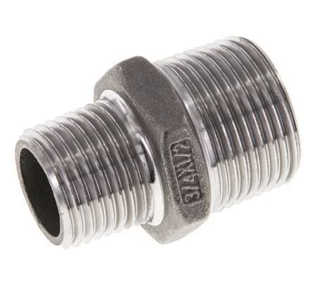 1/2'' NPT x 3/4'' NPT Stainless steel Double Nipple 16 Bar
