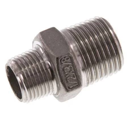 R 1/2'' x R 3/8'' Stainless steel Double Nipple 16 Bar [2 Pieces]