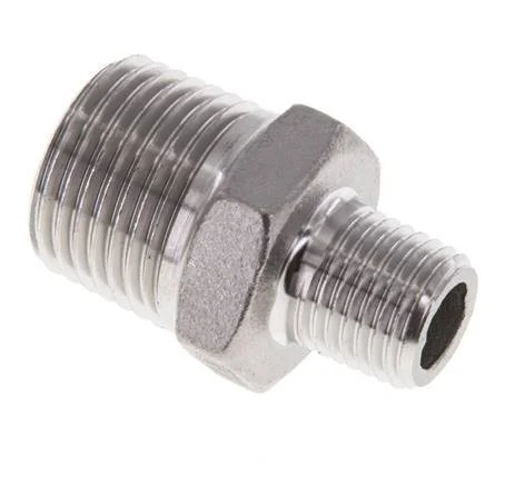 1/4'' NPT x 1/2'' NPT Stainless steel Double Nipple 16 Bar