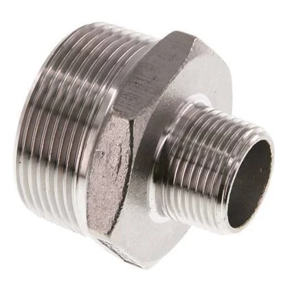 R 1 1/2'' x R 3/4'' Stainless steel Double Nipple 16 Bar