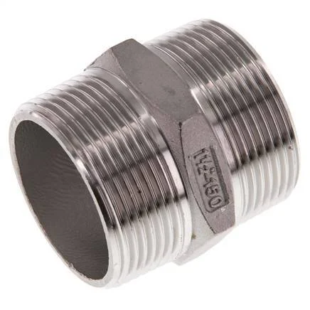R 1 1/2'' Stainless steel Double Nipple 16 Bar