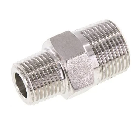 1/2'' NPT x 3/4'' NPT Stainless steel Double Nipple 170 Bar - Hydraulic