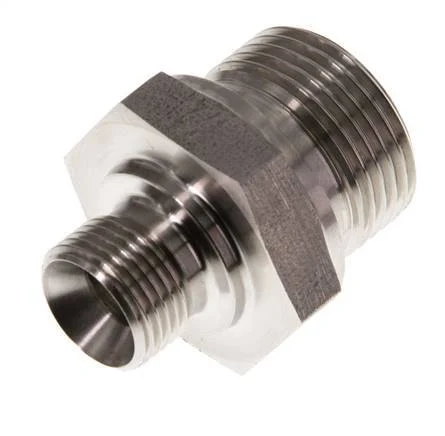 G 3/4'' x G 3/8'' Stainless steel Double Nipple 400 Bar - Hydraulic