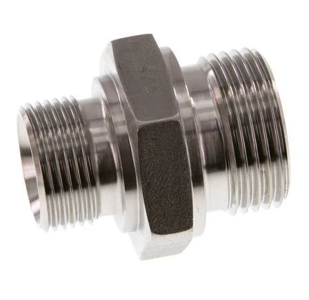 G 1'' x G 3/4'' Stainless steel Double Nipple 345 Bar - Hydraulic