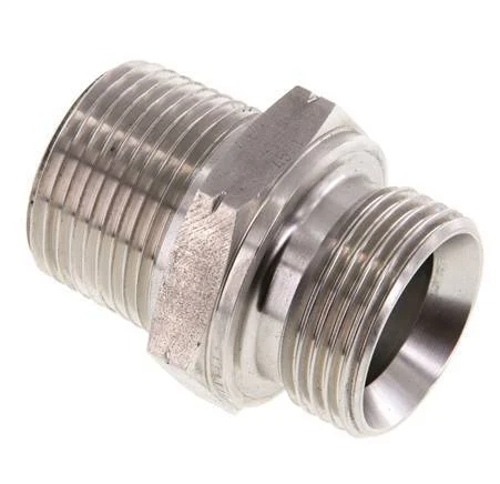 1'' NPT x G 1'' Stainless steel Double Nipple 40 Bar - Hydraulic