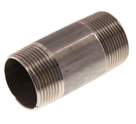 R 1 1/4'' Stainless steel Double Pipe Nipple 20 Bar DIN 2982 - 80mm