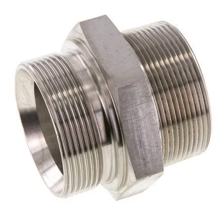 2'' NPT x G 2'' Stainless steel Double Nipple 40 Bar - Hydraulic
