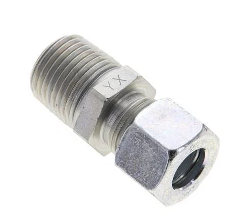 1/2'' NPT Male x 12L Zinc plated Steel Straight Cutting Ring 315 Bar DIN 2353