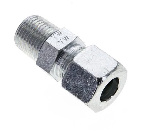 1/2'' NPT Male x 14S Zinc plated Steel Straight Cutting Ring 630 Bar DIN 2353