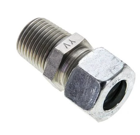 1/2'' NPT Male x 15L Zinc plated Steel Straight Cutting Ring 315 Bar DIN 2353
