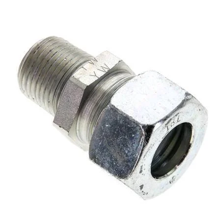 1/2'' NPT Male x 18L Zinc plated Steel Straight Cutting Ring 315 Bar DIN 2353