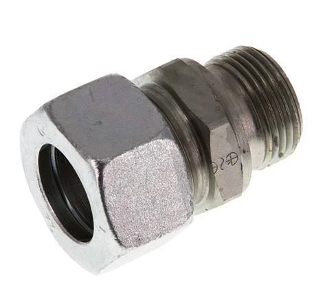 G 3/4'' Male x 22L Zinc plated Steel Straight Cutting Ring 160 Bar DIN 2353