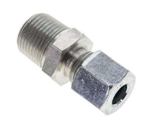 3/8'' NPT Male x 8L Zinc plated Steel Straight Cutting Ring 315 Bar DIN 2353