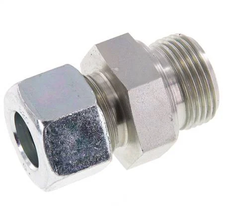 G 1'' Male x 20S Zinc plated Steel Straight Cutting Ring 400 Bar DIN 2353