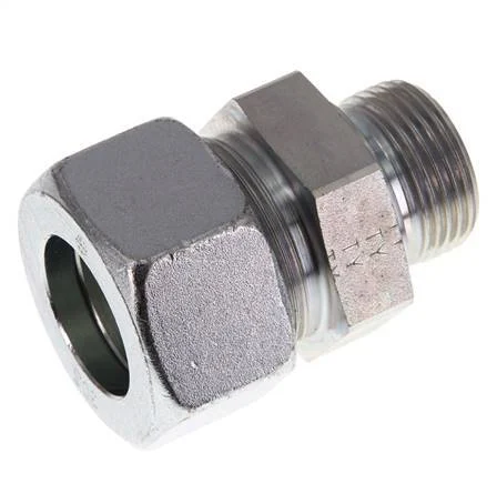G 1'' Male x 30S Zinc plated Steel Straight Cutting Ring 400 Bar DIN 2353