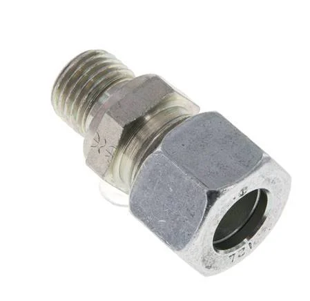 M14x1.5 Male x 12L Zinc plated Steel Straight Cutting Ring 315 Bar DIN 2353