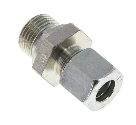 M18x1.5 Male x 10L Zinc plated Steel Straight Cutting Ring 315 Bar DIN 2353