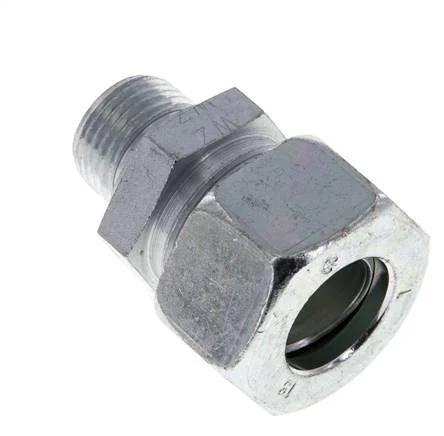 M18x1.5 Male x 18L Zinc plated Steel Straight Cutting Ring 315 Bar DIN 2353