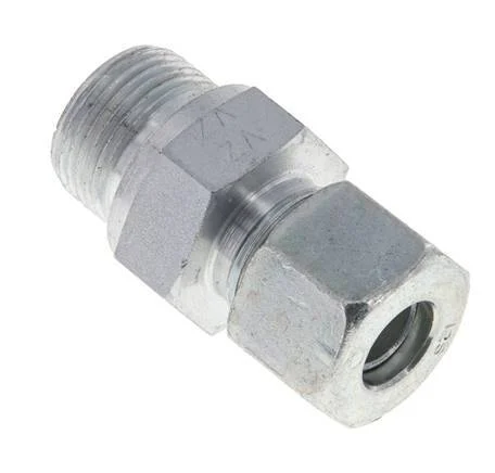 M22x1.5 Male x 12S Zinc plated Steel Straight Cutting Ring 630 Bar DIN 2353