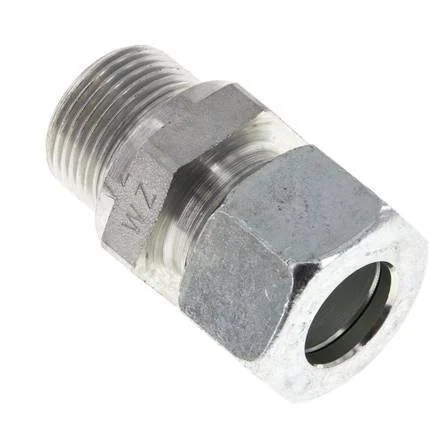 M22x1.5 Male x 15L Zinc plated Steel Straight Cutting Ring 315 Bar DIN 2353