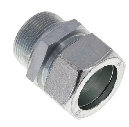 M42x2 Male x 35L Zinc plated Steel Straight Cutting Ring 160 Bar DIN 2353