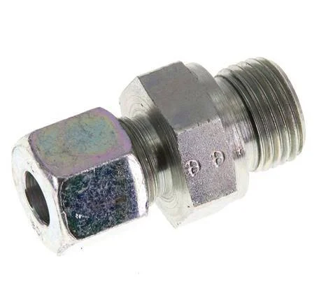 G 1/2'' Male x 10S Zinc plated Steel Straight Cutting Ring with FKM Seal 630 Bar DIN 2353