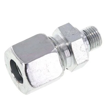 G 1/8'' Male x 10L Zinc plated Steel Straight Cutting Ring with FKM Seal 315 Bar DIN 2353
