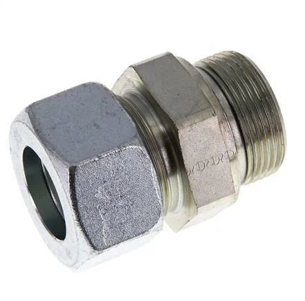 G 1 1/4'' Male x 30S Zinc plated Steel Straight Cutting Ring with FKM Seal 400 Bar DIN 2353
