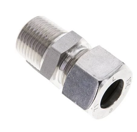 1/2'' NPT Male x 15L Stainless steel Straight Cutting Ring 315 Bar DIN 2353