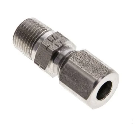 1/8'' NPT Male x 6LL Stainless steel Straight Cutting Ring 100 Bar DIN 2353