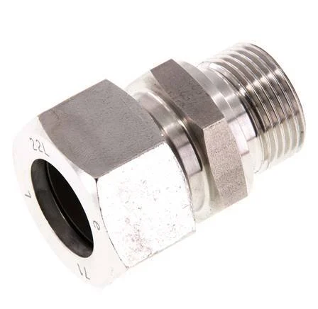 G 3/4'' Male x 22L Stainless steel Straight Cutting Ring 160 Bar DIN 2353
