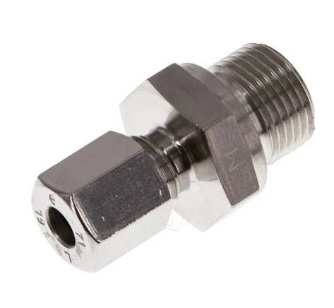 G 3/8'' Male x 6L Stainless steel Straight Cutting Ring 315 Bar DIN 2353