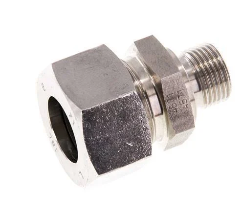 G 3/8'' Male x 18L Stainless steel Straight Cutting Ring 315 Bar DIN 2353