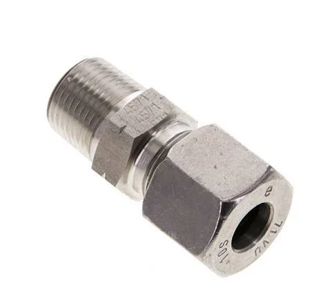 3/8'' NPT Male x 10S Stainless steel Straight Cutting Ring 630 Bar DIN 2353