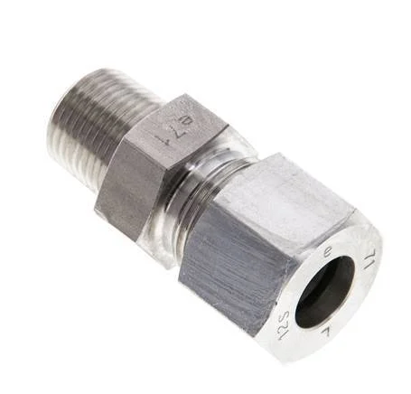 3/8'' NPT Male x 12S Stainless steel Straight Cutting Ring 630 Bar DIN 2353