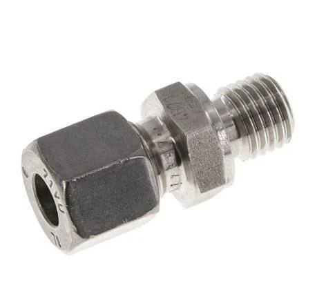 M12x1.5 Male x 8L Stainless steel Straight Cutting Ring 315 Bar DIN 2353