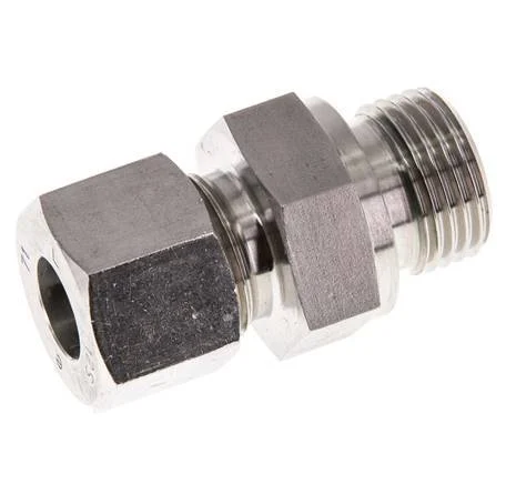 G 1/2'' Male x 12S Stainless steel Straight Cutting Ring with FKM Seal 630 Bar DIN 2353
