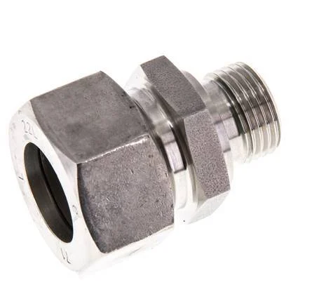 G 1/2'' Male x 22L Stainless steel Straight Cutting Ring with FKM Seal 160 Bar DIN 2353