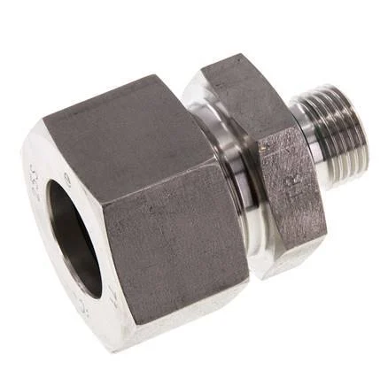 G 1/2'' Male x 25S Stainless steel Straight Cutting Ring with FKM Seal 400 Bar DIN 2353