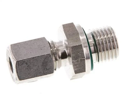 G 1/4'' Male x 6L Stainless steel Straight Cutting Ring with FKM Seal 315 Bar DIN 2353