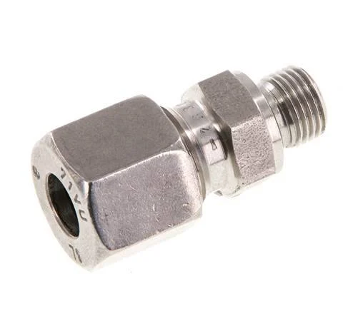 G 1/8'' Male x 8L Stainless steel Straight Cutting Ring with FKM Seal 315 Bar DIN 2353