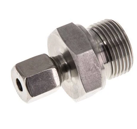 G 3/4'' Male x 6S Stainless steel Straight Cutting Ring with FKM Seal 630 Bar DIN 2353