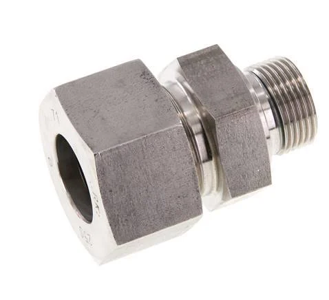 G 3/4'' Male x 25S Stainless steel Straight Cutting Ring with FKM Seal 400 Bar DIN 2353
