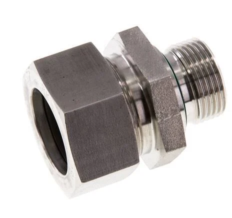 G 3/4'' Male x 28L Stainless steel Straight Cutting Ring with FKM Seal 160 Bar DIN 2353