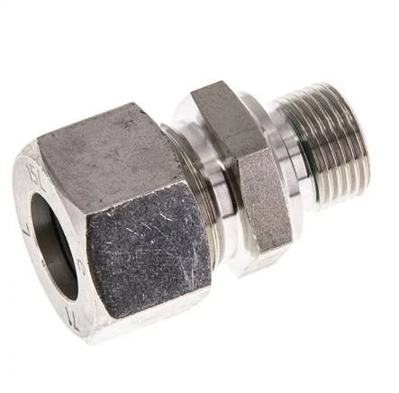 G 3/8'' Male x 15L Stainless steel Straight Cutting Ring with FKM Seal 315 Bar DIN 2353