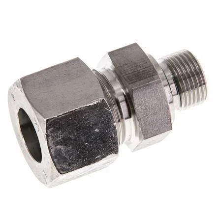 G 3/8'' Male x 16S Stainless steel Straight Cutting Ring with FKM Seal 400 Bar DIN 2353